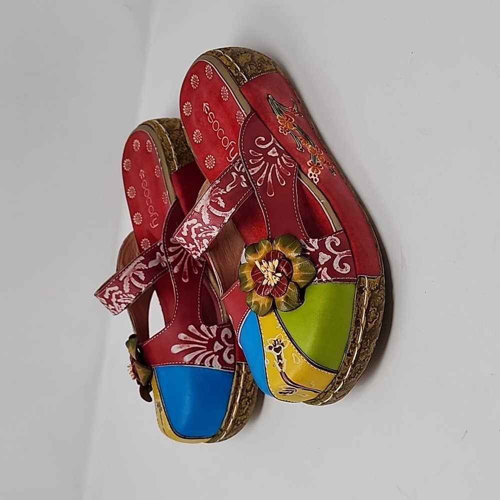 Socofy Color Block Slip On Platform Clogs Multi Size 8